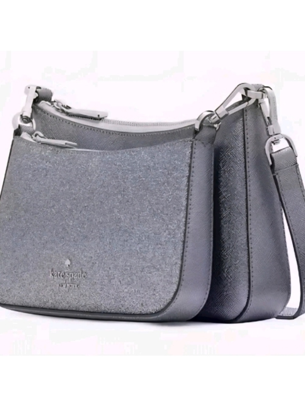 Kate Spade NWT Duet glitter double pouch crossbody in candied flower NWT